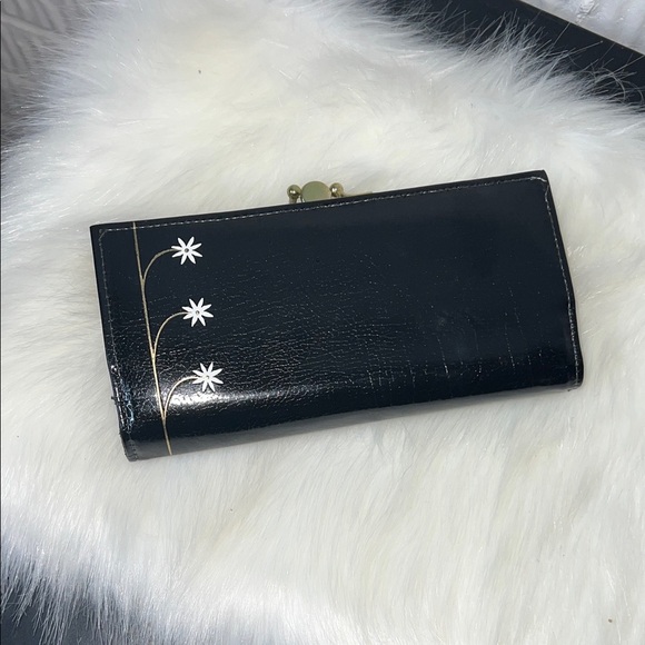 Vintage Handbags - Vintage Black Floral Women's Wallet